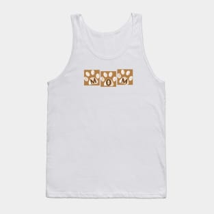 Mom Text With Paw Happy Mother's Day Brown Tank Top